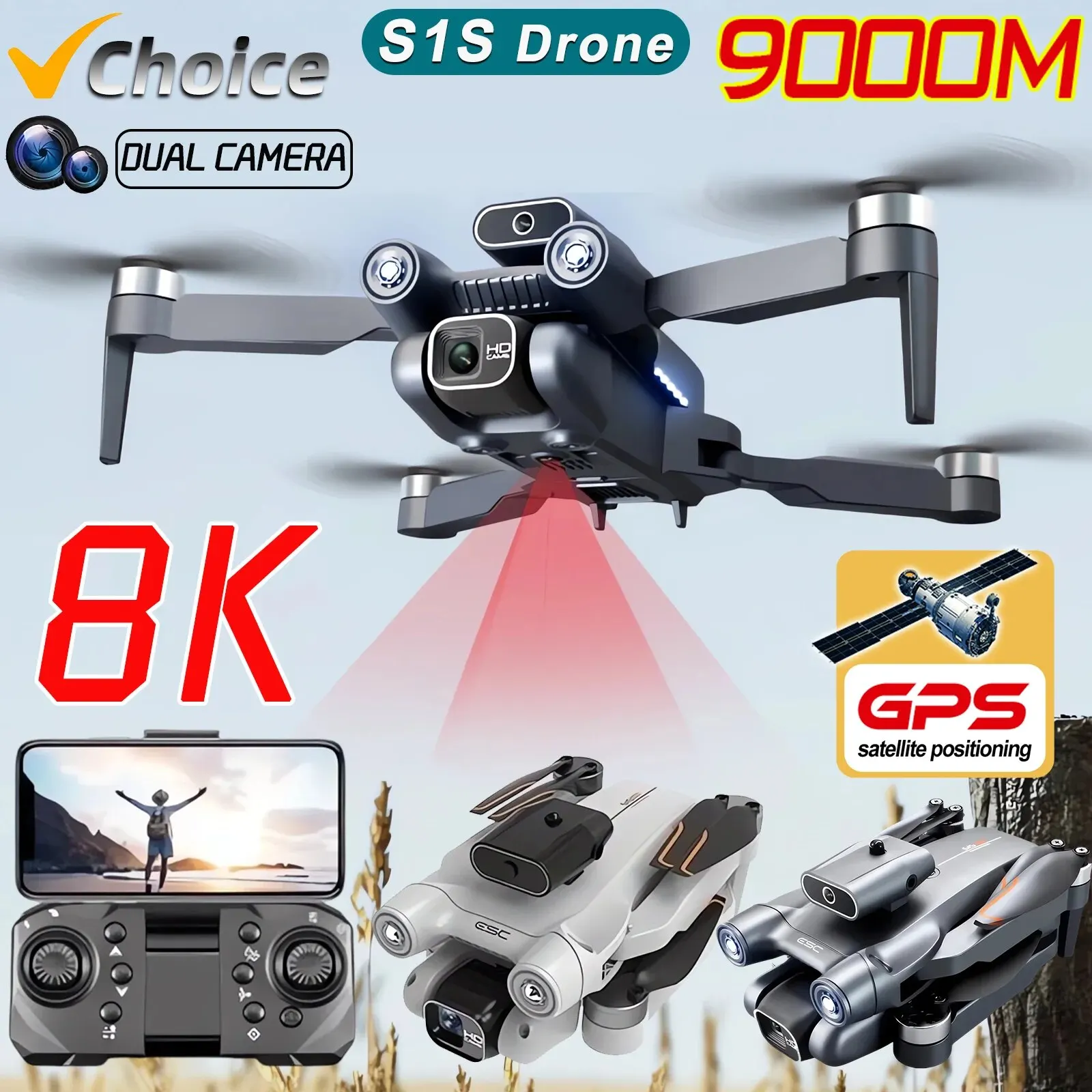 New S1S 5G GPS Drone Camera 8K - Drone Multispectral avis et prix