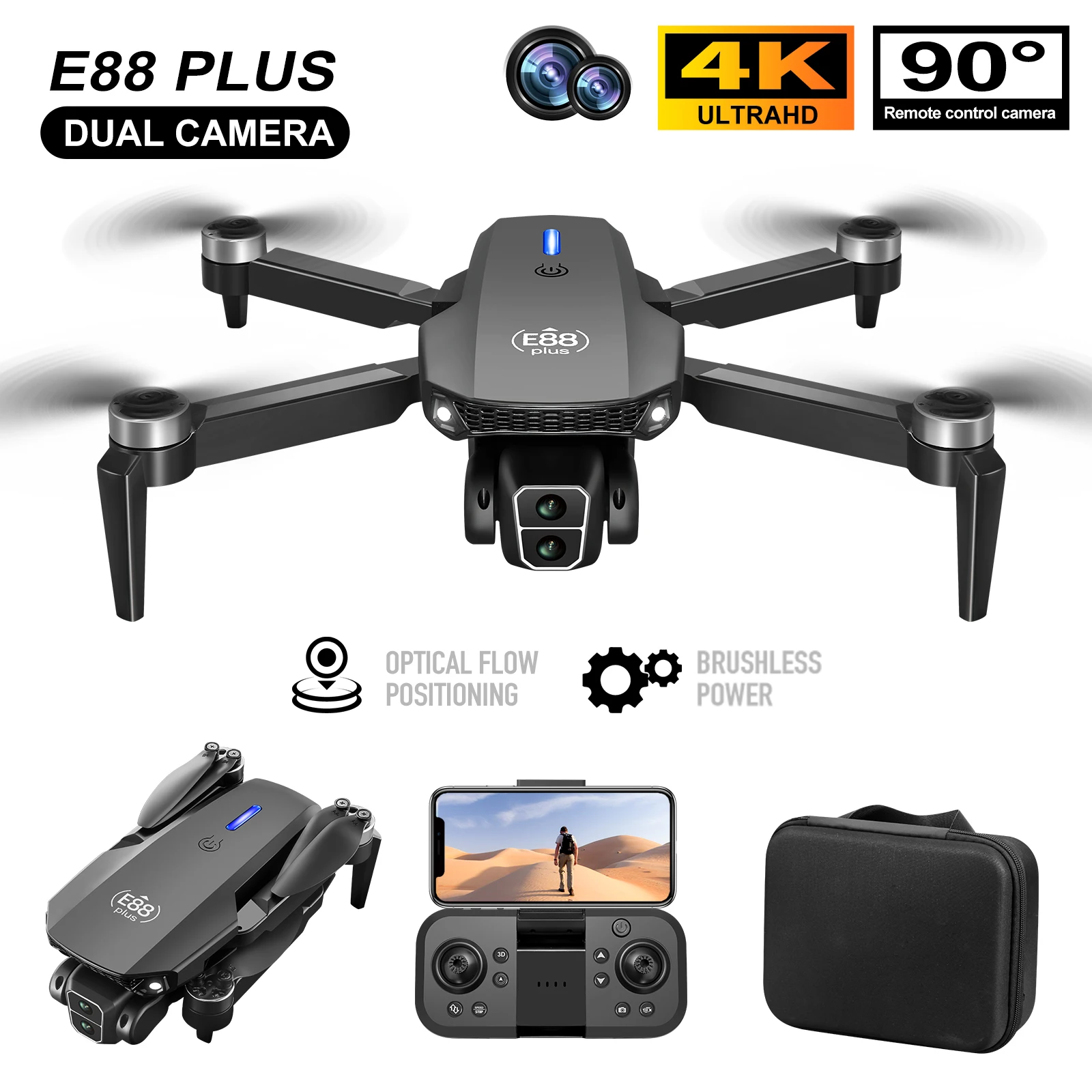 New E88 Plus Quadcopter Drone: - Drone Lidar avis et prix